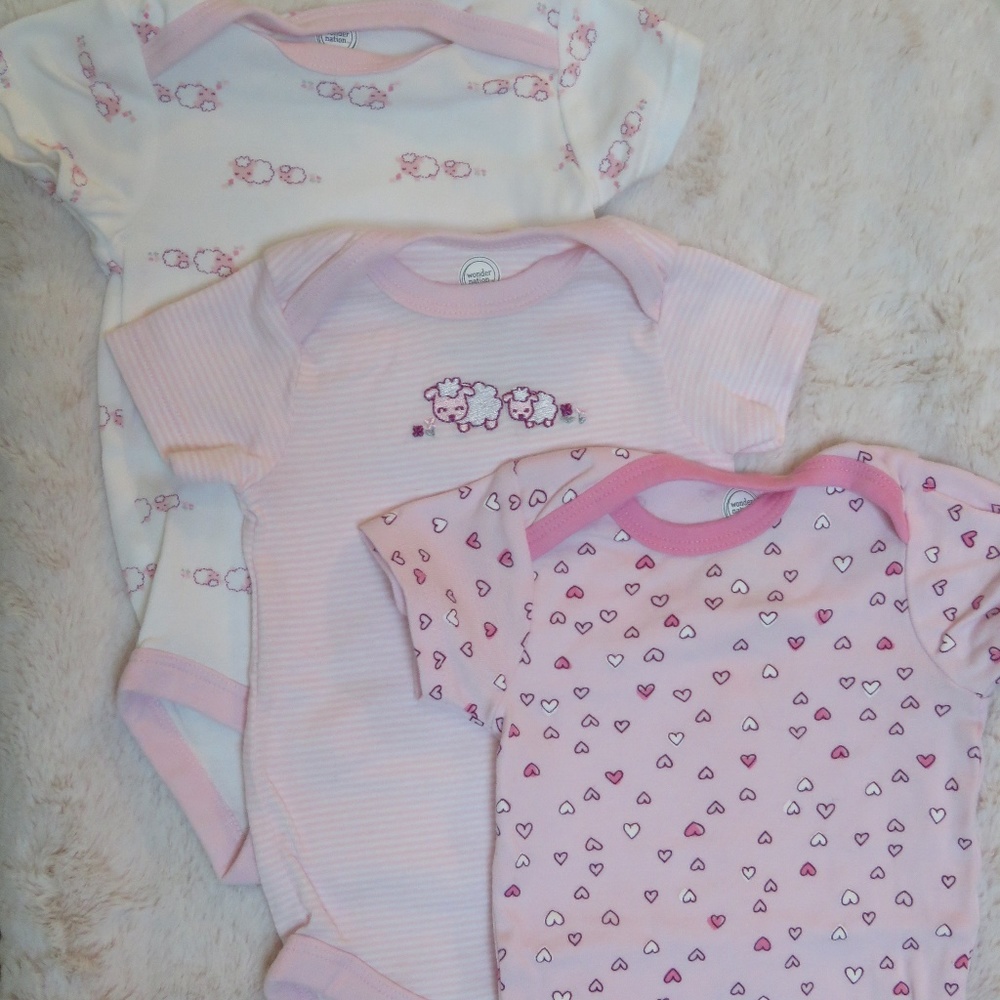 3-6 mos. Girls' Onesies - Set of 3